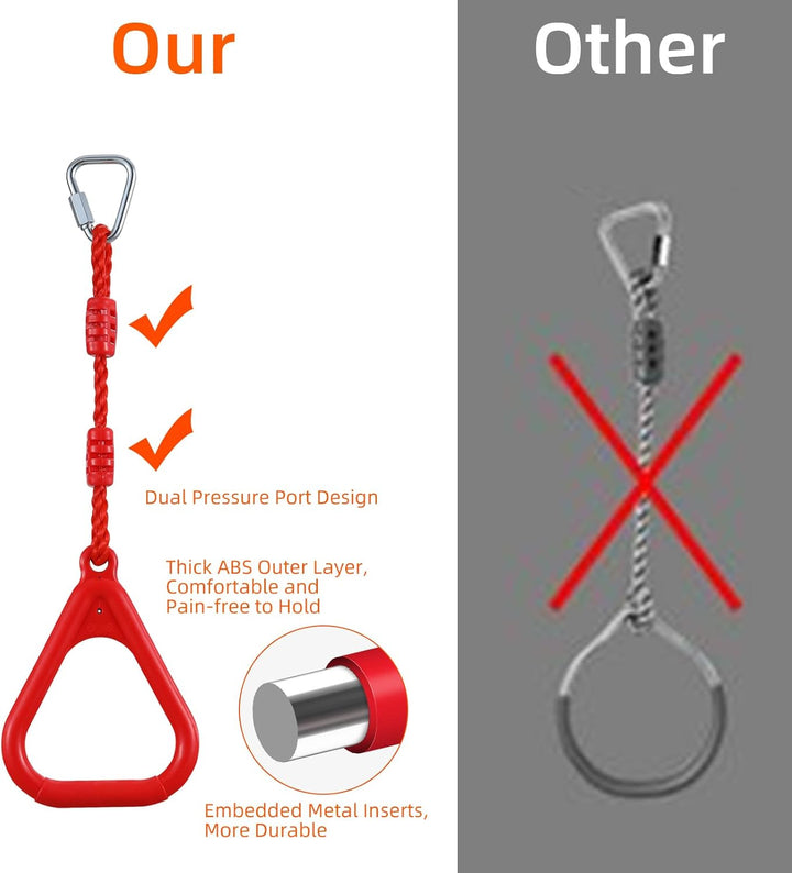 PELLOR 4 Stück Kinder Klettern Ringe, Multifunktions turnringe Kinder für Outdoor Indoor, Trapeze Ri