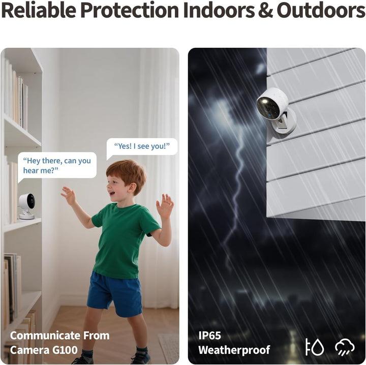 Aqara G100, 2K Sicherheitskamera für Innen &amp; Aussenbereich, HomeKit Secure Video, 2-Wege-Audio, Sche