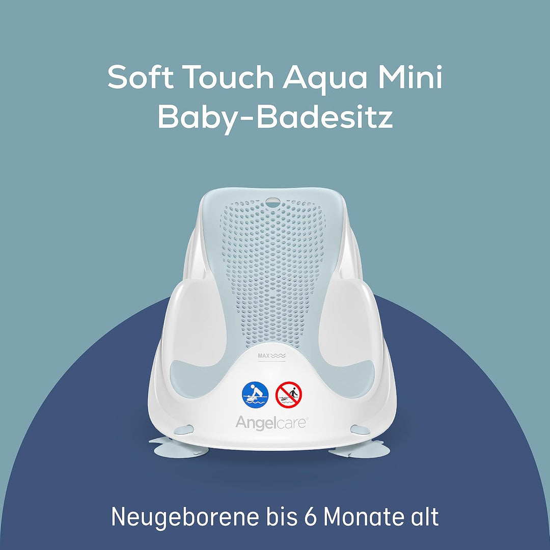 Angelcare ergonomischer Badesitz für die Baby-Badewanne Light Aqua, angenehm weiche Liegefläche, auf