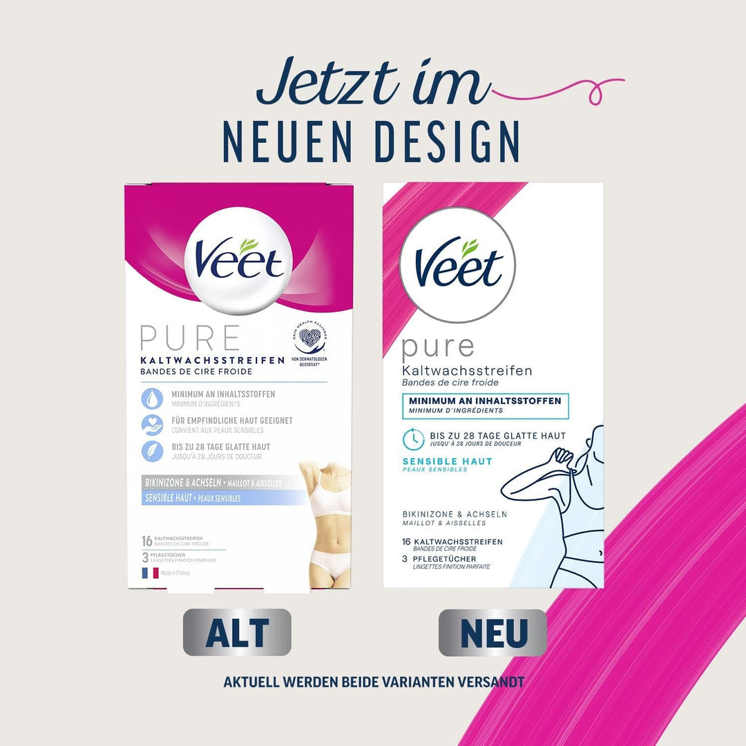 Veet Kaltwachsstreifen für Beine &amp; Körper 20 x Doppelstreifen - Veet Kaltwachsstreifen Easy-Gelwax T