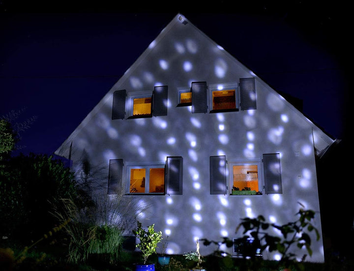 Lunartec Schnee Projektor: LED-Kugellampe mit Schneefall-Effekt und Ausschalt-Timer, weiss, IP44 (Sc
