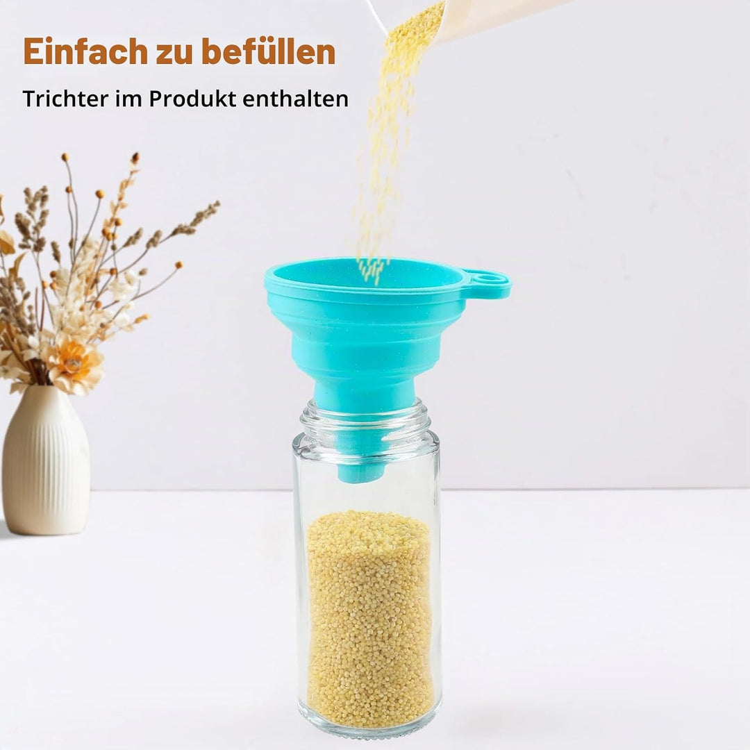 Gewürzdosen Hochwertigem Holzdeckel [12 Stücke],120 ml Gewürzgläser, Gewürzstreuer Glas Gewürzbehält