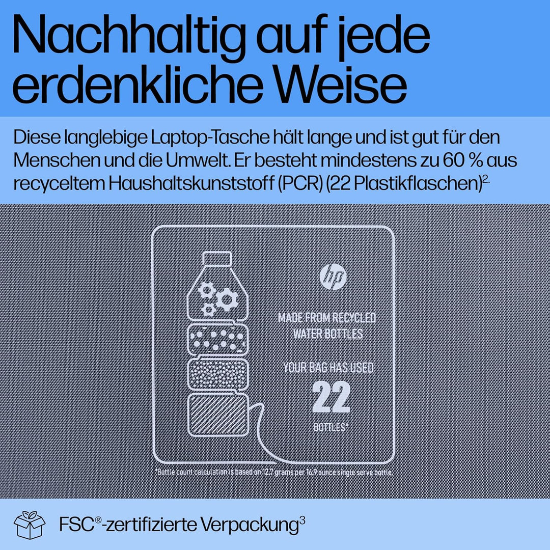 HP Everyday 16 Zoll Laptop-Aktentasche – Wasserabweisend, Vielseitig mit Abnehmbarem Schultergurt un
