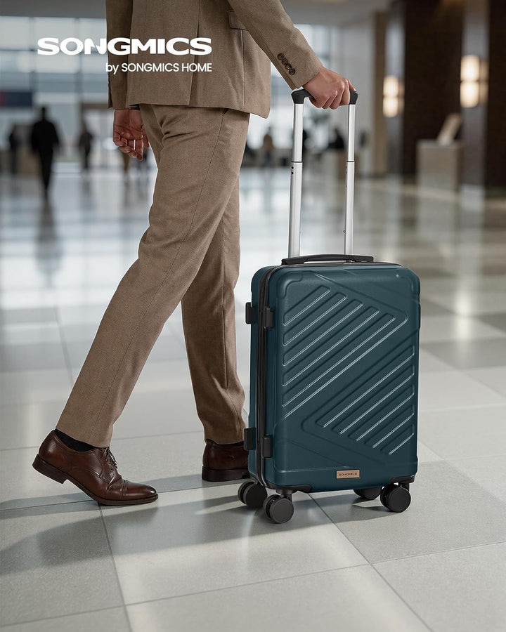 SONGMICS Koffer, Reisekoffer, Hartschalenkoffer mit TSA-Schloss, Koffergurt, ABS-Trolley, 4 Zwilling