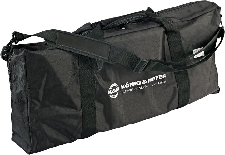 K&M 14068 Tragetasche für Keyboardbänke - aus Nylon mit verstärkter Aussenwand, Schwarz mit K&M Sign