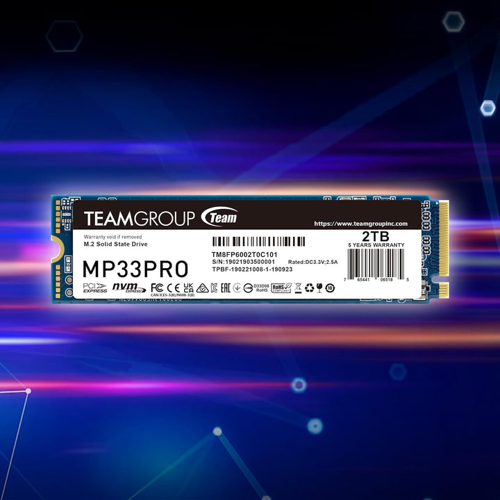 TEAMGROUP MP33 PRO 512 GB M.2 PCIe 2280 NVMe 1.3 interne SSD, bis zu 2100 MB/s Gen3x4 Solid State Dr