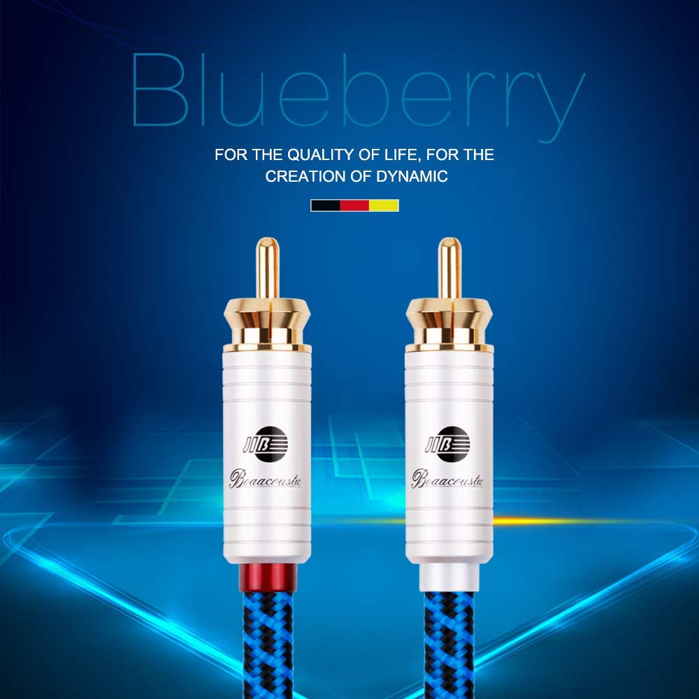 BOAACOUSTIC Cinch Kabel - Stereo Audio RCA Kabel 2x Stecker zu 2x Stecker - für HiFi-Anlage, HiFi-Re
