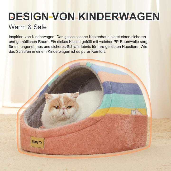 Jiupety Nettes Katzenhöhle, Katzenhaus Katzenkorb, Katzenbett mit rutschfestem Boden, Katzenkörbchen