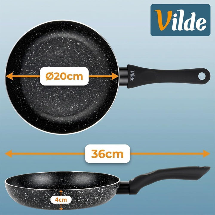 Vilde Granit Pfanne 20 cm - Antihaft Pfanne mit Granit-Beschichtung, Induktionspfanne, Gas & Elektro