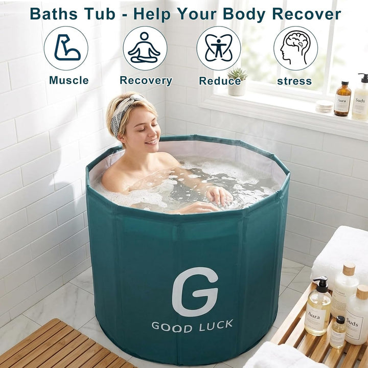 YYW Tragbare Faltbare Badewanne für Erwachsene, 80 x 65 cm, faltbare Badewanne für Eisbäder und warm