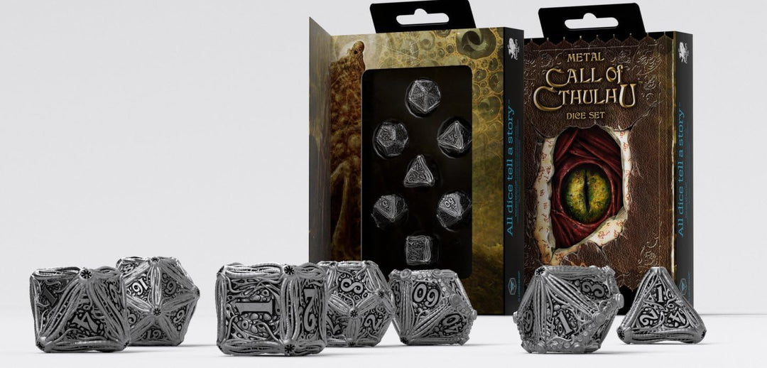 Q WORKSHOP Metal Call of Cthulhu RPG Dice Set 7 Polyhedral Pieces