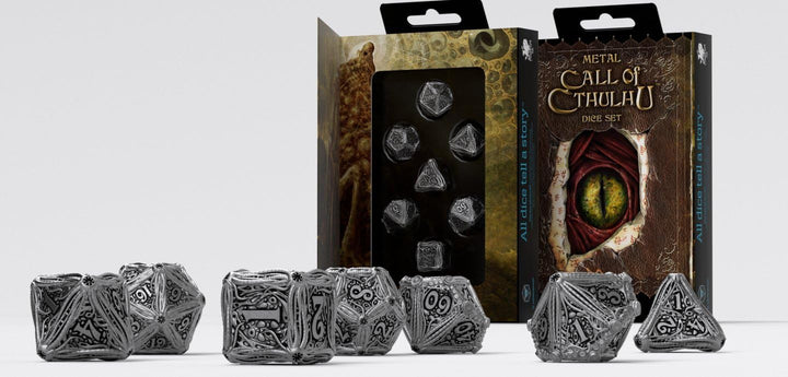 Q WORKSHOP Metal Call of Cthulhu RPG Dice Set 7 Polyhedral Pieces