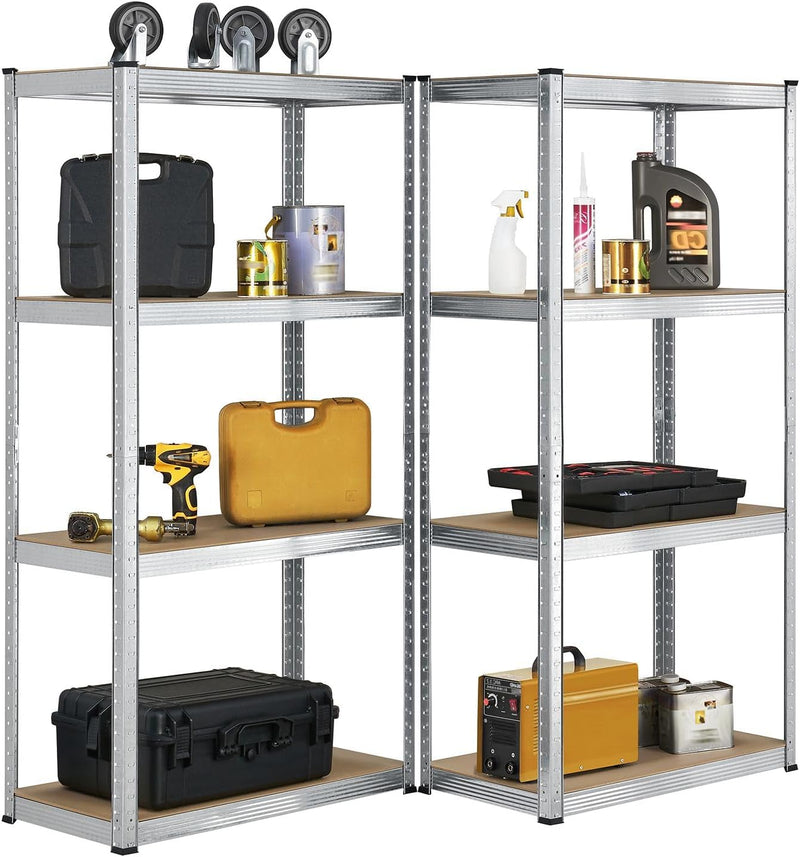 Juskys 2er-Set Lagerregal Easy 2X 160x80x40cm (HxBxT) | 640kg Traglast | 8 Böden | Metall Schwerlast