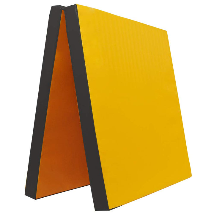 Grevinga® Turnmatte VB 80 | Blau, 200 x 200 cm, Turnen, Klappbar auf 100 x 100 cm Gelb-Schwarz 200 x