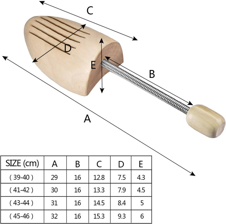 logei® 5 Paar Hochqualitativer Holz Spiralfeder Schuhspanner Schuhdehner Schuhweiter Herren Gr. 45-4
