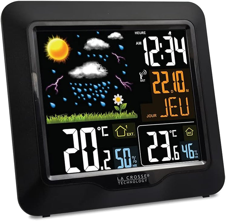 La Crosse Technology - WS6820 Funk-Wetterstation mit farbigem LCD-Display – Schwarz