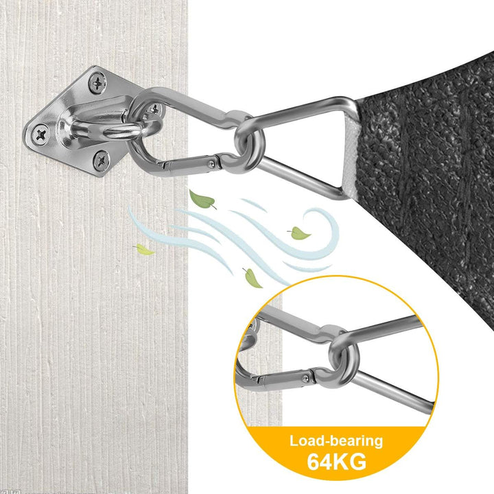 Robustes Sonnensegel Befestigungsset - Edelstahl Hardware-Kit für Dreieck, Quadrat und Rechteck Sonn