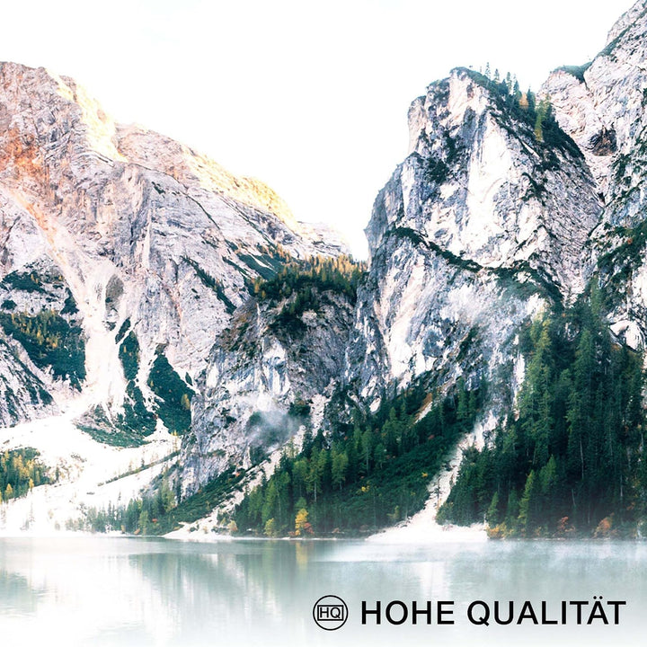 Novart Wandbilder Set Berge und See Natur Türkis - KEIN EXTRA RAHMEN BENÖTIGT - Modern Deko - Wohnzi