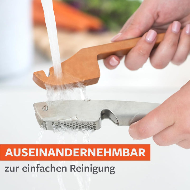 Full Circle Crushed It Knoblauchpresse mit integriertem Schaber - Manuelle Presse für mehrere Knobla
