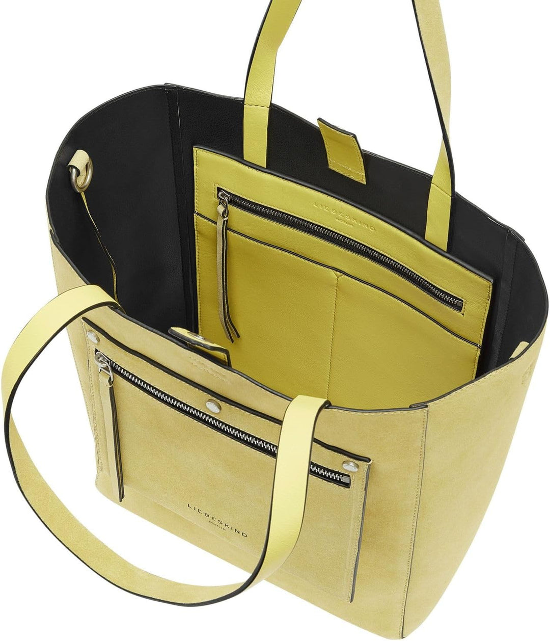 Liebeskind Damen Steph Suede Shopper L Pale Banana, Pale Banana