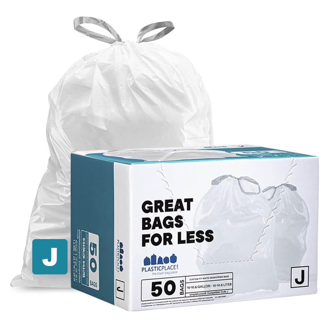 Plasticplace Simplehuman (x) Code J kompatible Müllbeutel mit Kordelzug, 38–40 Liter, 53,3 x 71,1 cm