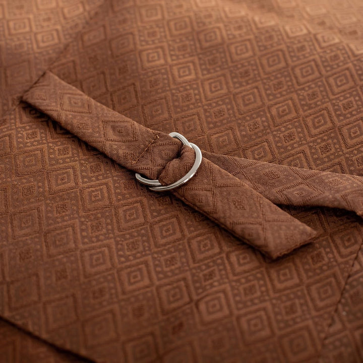 Belle Poque Damen Weste mit Gebogenes Revers V-Ausschnitt Karierte Weste mit Zwei Taschen Geometrisc