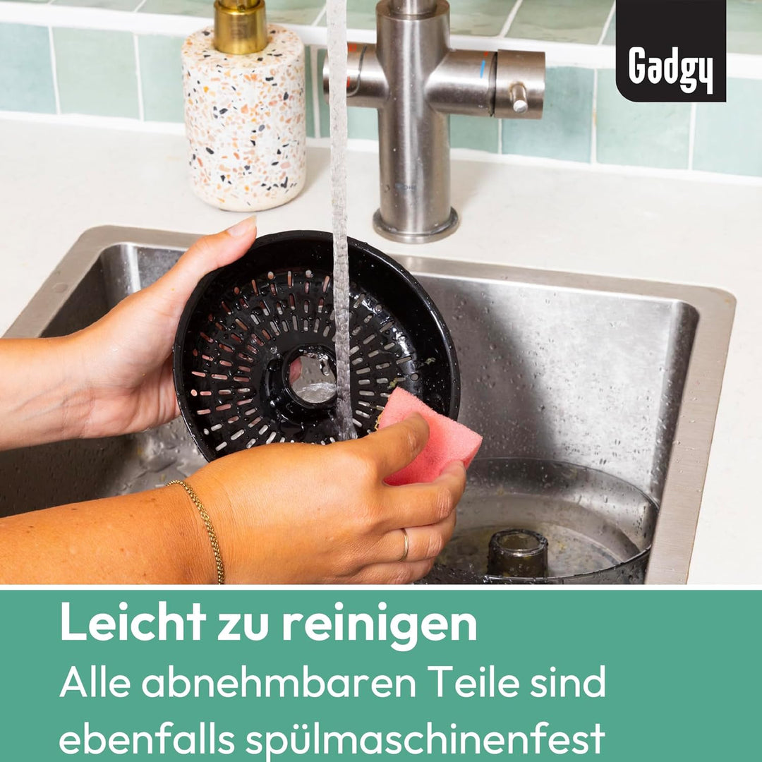 Gadgy Elektrische Saftpresse – Zitruspresse mit Anti-Tropf-Funktion, Zylindrisches Design, Anti-Stau