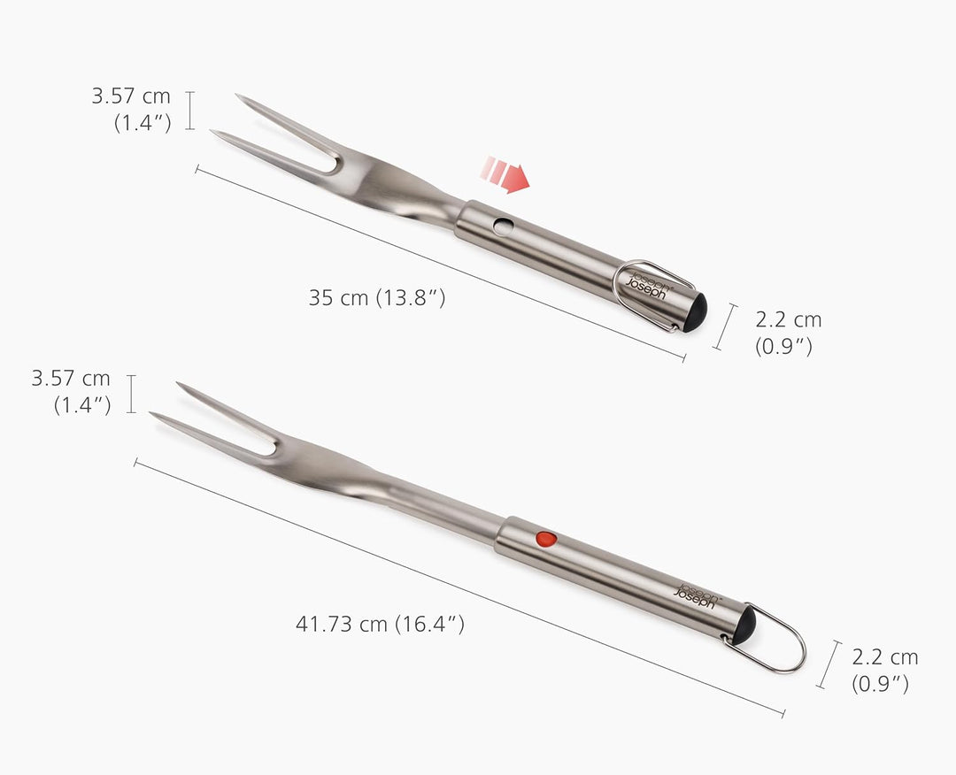 Joseph Joseph GrillOut BBQ Grillgabel, Teleskopierbar für kompakte Aufbewahrung, Scharfe Edelstahlzi