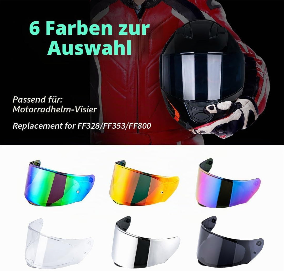 VCOROS Helmvisier für FF328/FF353/FF800 Motorradhelm Visier | Motorrad Windschutz Helm Objektiv Visi
