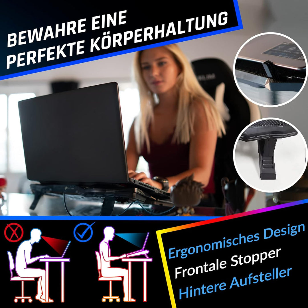 KLIM Wind Laptop Kühler RGB - Mehr als 500 000 verkaufte Einheiten - NEU 2024 - Leistungsstark Wie K