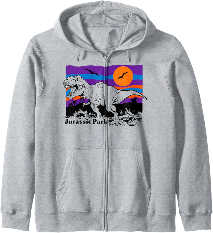 Jurassic Park T-Rex Multi-color Sunset Portrait Kapuzenjacke