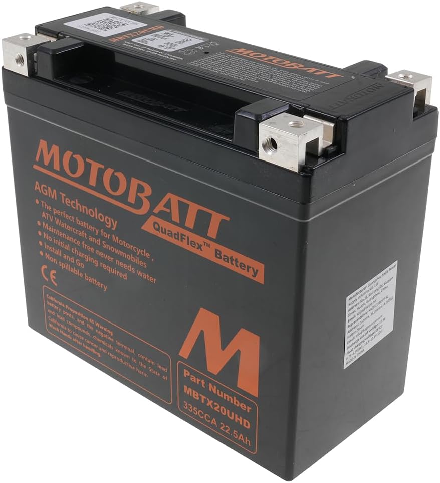 MOTOBATT Batterie 12 V 21 Ah (MBTX20UHD) [wartungsfrei &amp; versiegelt] kompatibel für Harley Davidson