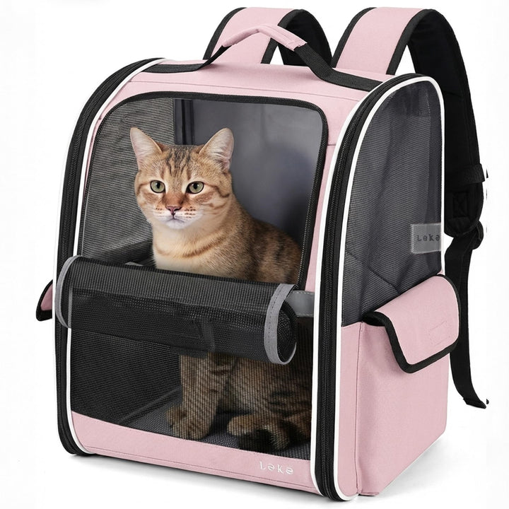 Lekesky Katzen Rucksack Hunderucksack für Mittel/Kleine Haustiere(2-8KG), KatzenRucksack mit Netzfen