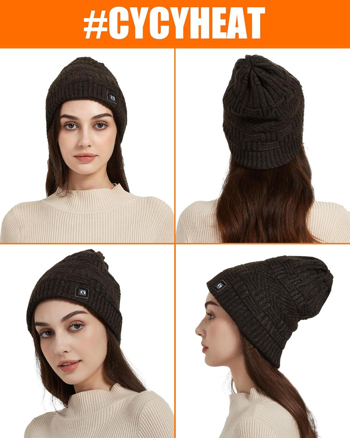 Beheizbare Mütze - Nackenwärmer Beheizbarer Schal & Beheizte Mütze für Männer und Frauen mit 4000mAh