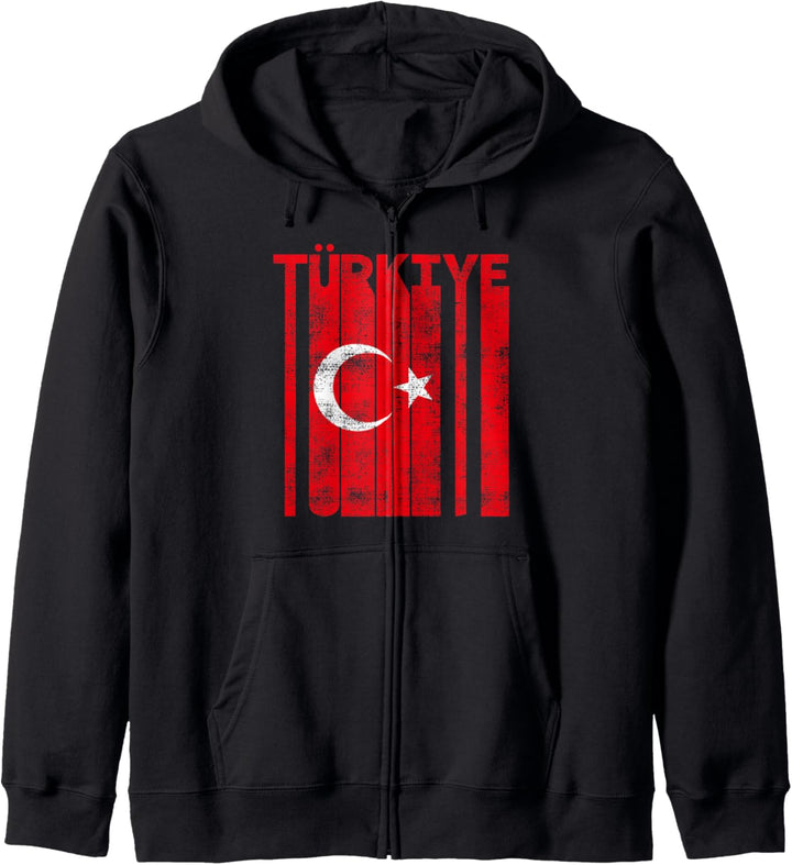Retro Türkiye Vintage Türkei Flagge Geschenke Kapuzenjacke