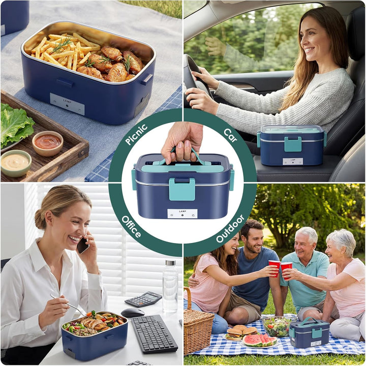 3-in-1 Schnellheizende Lunchboxen, 1,8 l grosse beheizbare Lunchbox 100 W elektrische 12 V/24 V/220