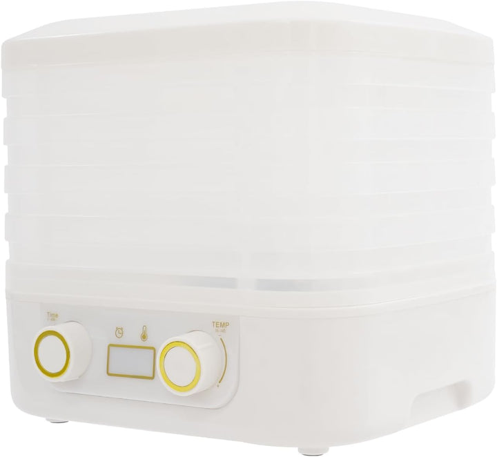 Dörrautomat Edelstahl, 160W Dörrgerät mit 5 Tabletts, 48h-Timer Dehydrator mit LED-Anzeige für Leben