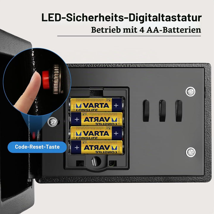 Himimi® Feuerfest Tresor, Wasserdichter Klein Elektronischer Safe, 2 x Dringend Schlüssel &amp; Befestig