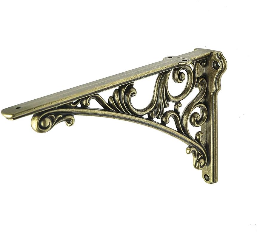 Regalhalterungen aus Gusseisen, gross, 19 x 14 cm, 2 Stück messing antik-optik 8 Inch Antik-optik, 2