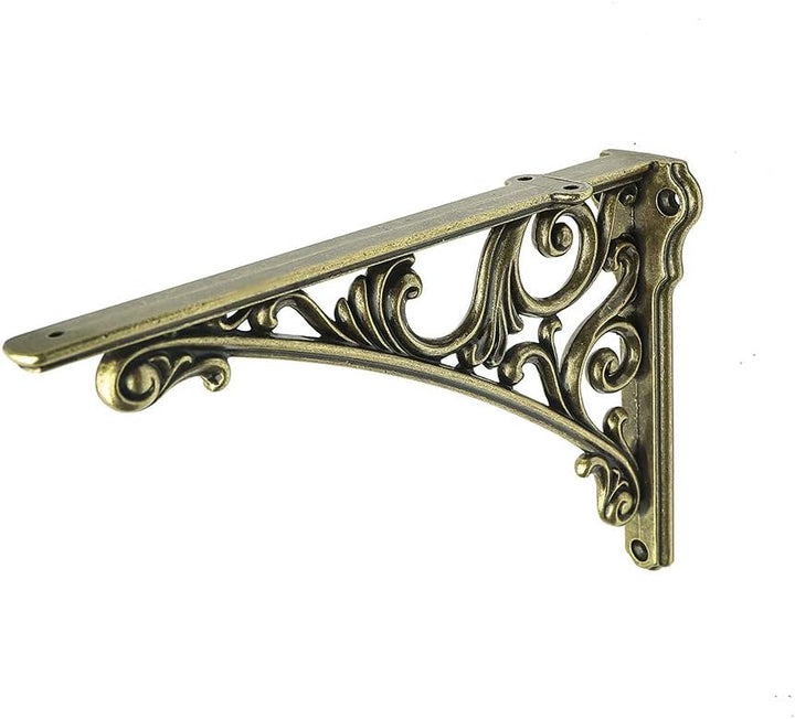 Regalhalterungen aus Gusseisen, gross, 19 x 14 cm, 2 Stück messing antik-optik 8 Inch Antik-optik, 2