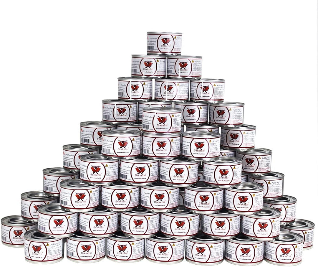 Beeketal Brennpaste - 72 x 200g Sicherheitsbrennpaste Dosen, ca. 2-3 Std. Brenndauer pro Dose, saube