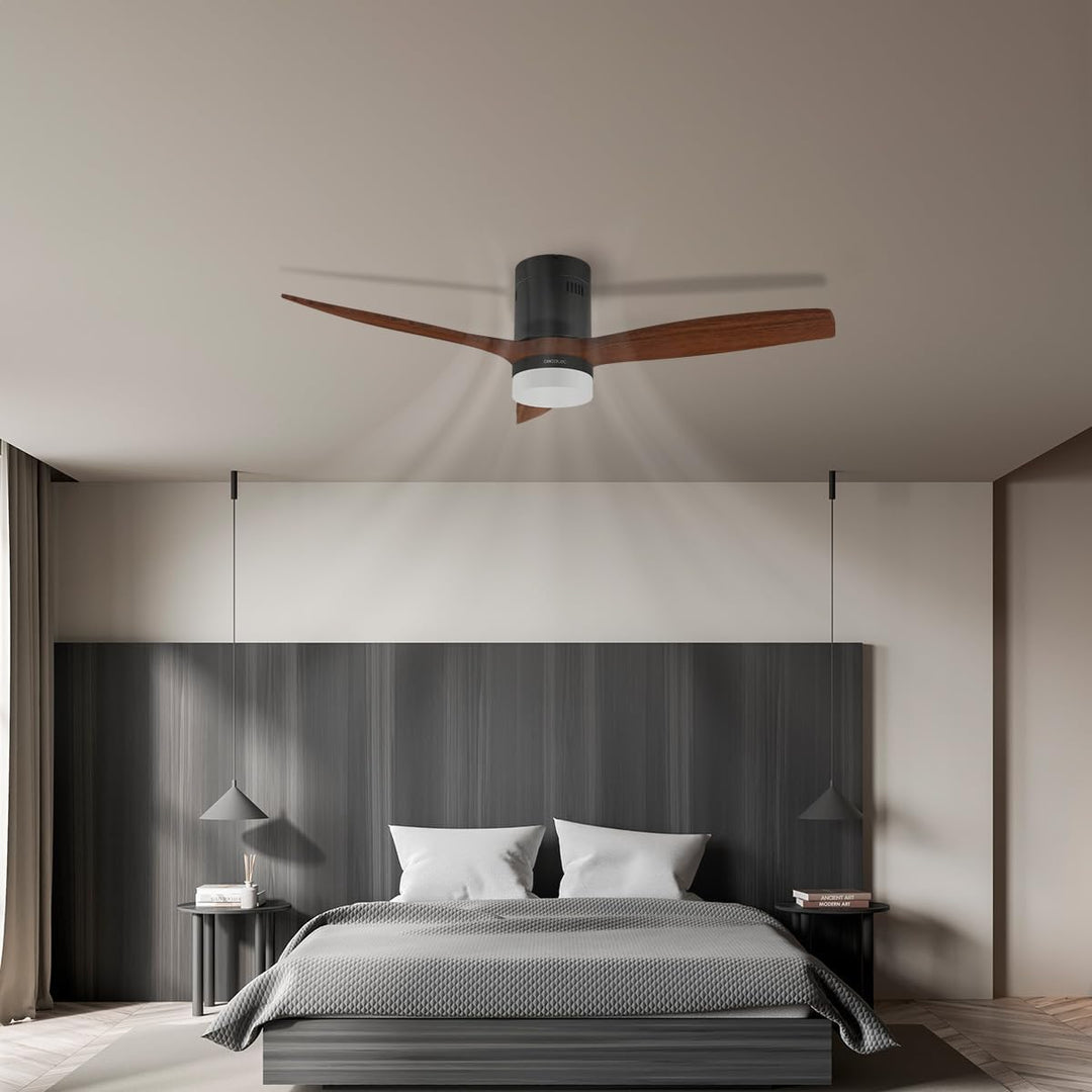 Cecotec Deckenventilator mit LED-Licht Energysilence Aero 5600 Classic Black. 40W, DC-Motor, Durchme