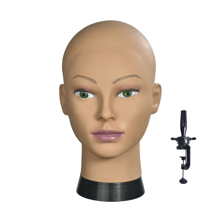 Afro Bald Mannequin Head Professional Cosmetology Wig Training Head for Wig Making and Display Hat G
