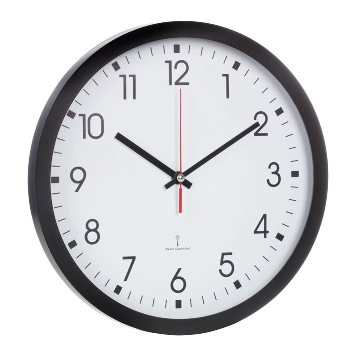 TFA Dostmann Analoge Funk-Wanduhr, 60.3522, mit Sekundenzeiger, Glasabdeckung, grosses Ziffernblatt,