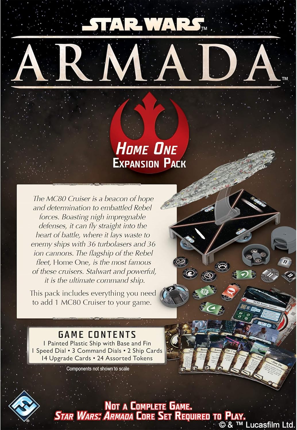Star Wars Armada FFGSWM13 Tabletop, Einzelbett, Mehrfarbig, 4. Rebel Alliance 4. Rebel Alliance e) R