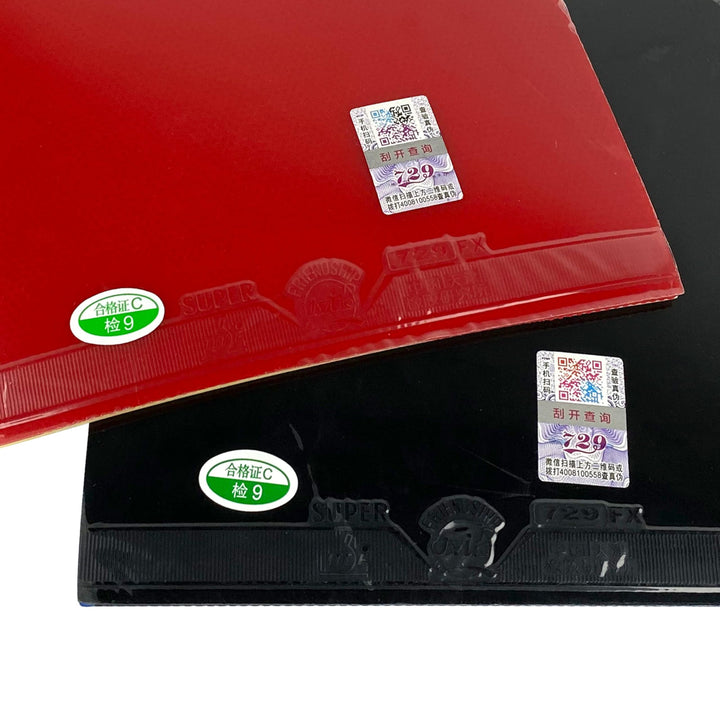 Friendship Super 729 FX | China Tischtennis Belag | Noppen innen | Offensiv | ITTF Zulassung Rot 1,2