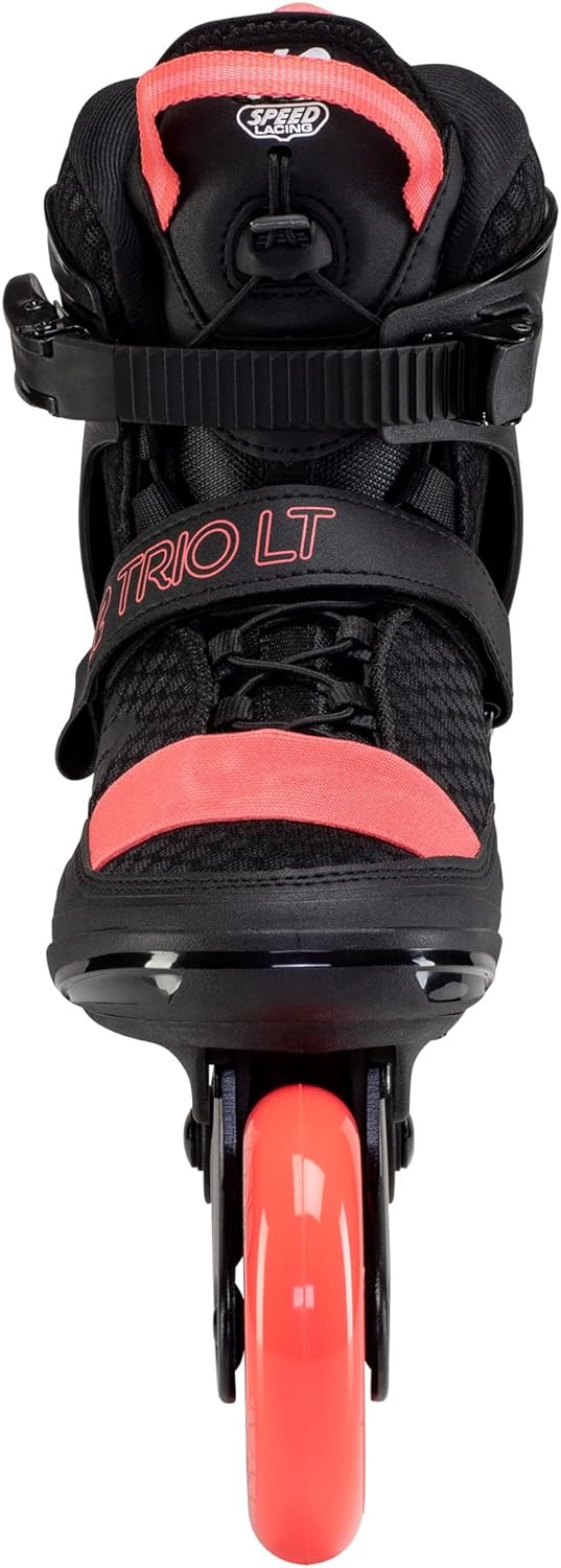 K2 Skates Unisex Inline Skates TRIO LT 100 SHORT CUFF, black - coral, 30F0128 EU: 39.5 (UK: 6 / US: