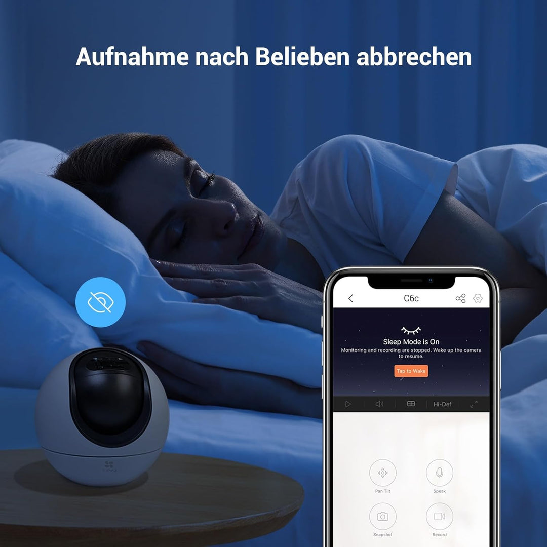 EZVIZ 2K WLAN Überwachungskamera Innen, 360° WLAN Kamera mit Personenerkennung, Auto Tracking und St
