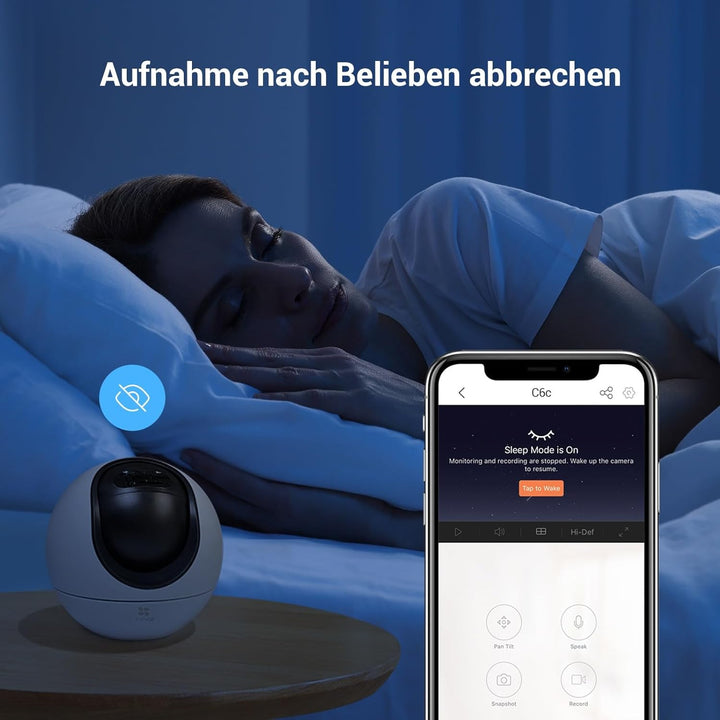 EZVIZ 2K WLAN Überwachungskamera Innen, 360° WLAN Kamera mit Personenerkennung, Auto Tracking und St