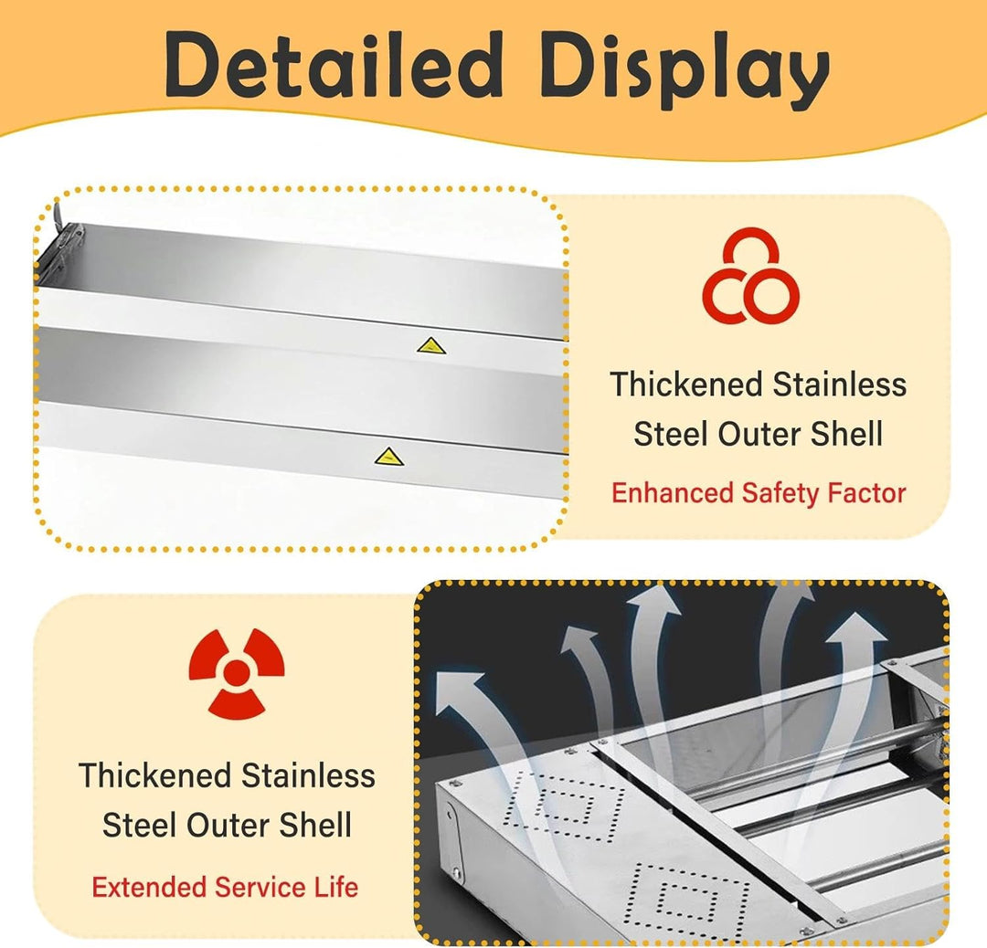 Wärmelampe Küche Gastro, Speisenwärmer Lampe mit Drehknopf-Temperaturregelung, Kommerzielle Gastro W